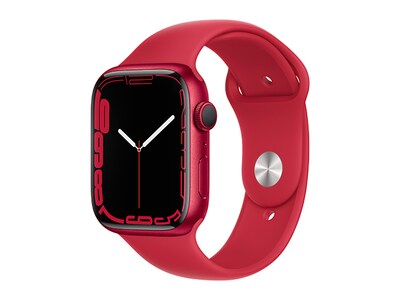 Apple Watch Series 7 45mm (GPS Only) Red Alu Case with Red Sport Band - Good Con