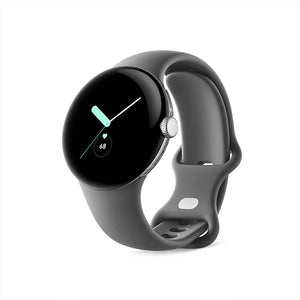 Google Pixel Watch 40mm (GPS + Cellular) - Polished Silver / Charcoal Band - Goo