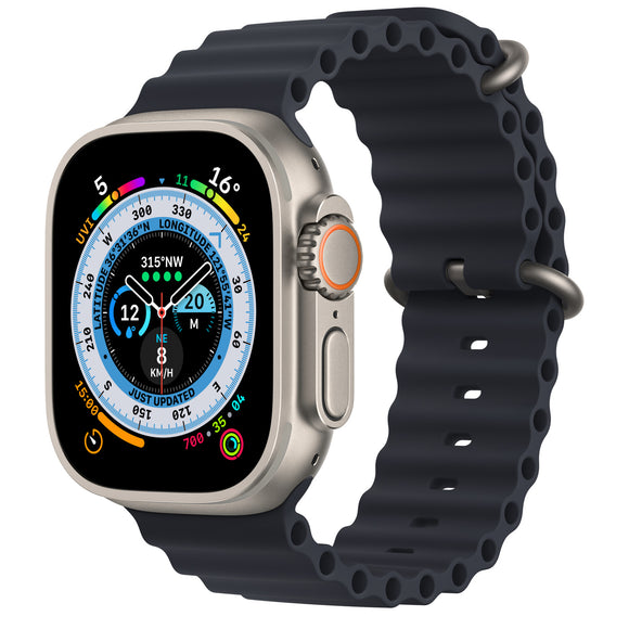 Apple Watch Ultra 49mm (GPS + LTE) Titanium Case with Midnight Ocean Band -