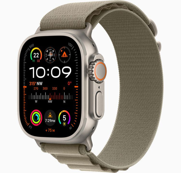 Apple Watch Ultra 2 49mm (GPS + LTE) Titanium Case with Olive Alpine Loop (Medium)