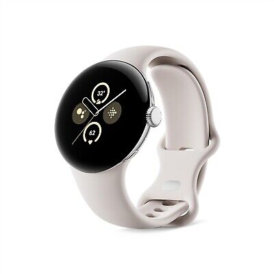 Google Pixel Watch 2 40mm (GPS Only) - Polished Silver / Porcelain Band - Very G